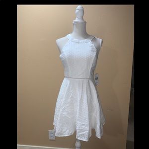 NWT Jodi Kristopher white dress halter zip back